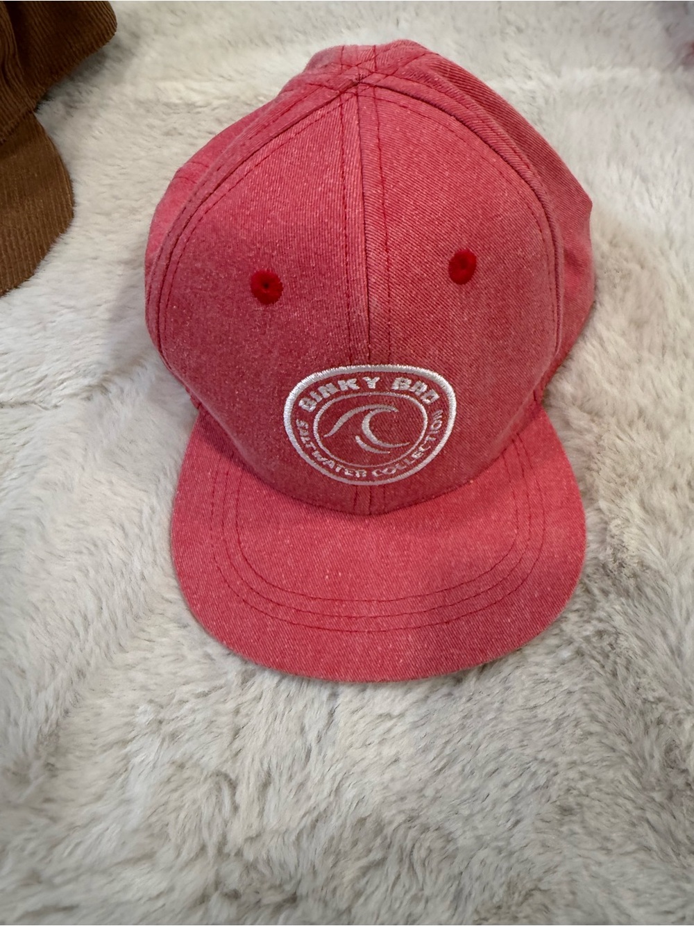 Binky Bro Kids’ Washed Red Baseball Cap with Embroidered Logo